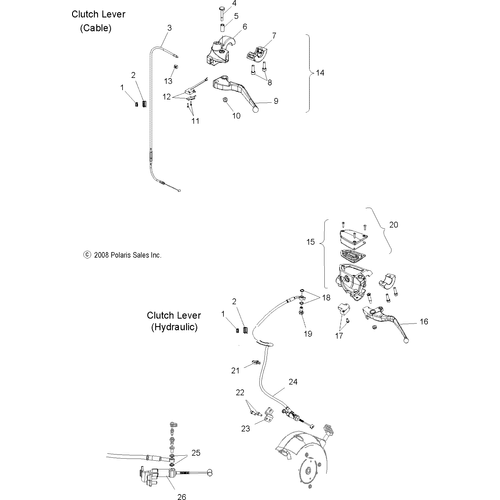Steering, Clutch Lever - 2009 Victory Jackpot/Ness Jackpot All Options - V09Xb36/Xc36 Schematic 4337 OEM Schematic