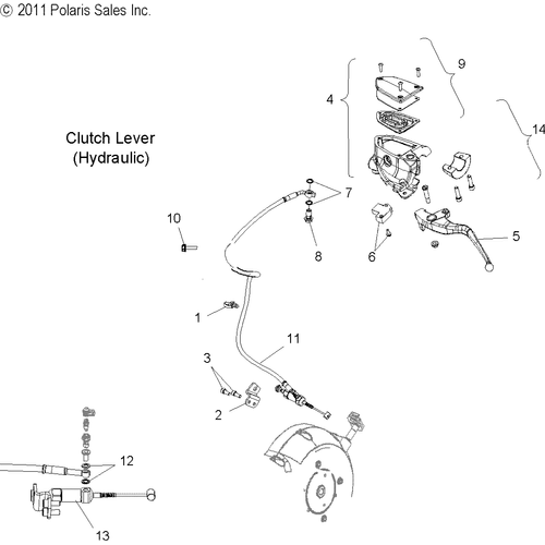 Steering, Clutch Lever - 2012 Victory Vision/Aness All Options - V12Sw36/Aw36 Schematic 3476 OEM Schematic