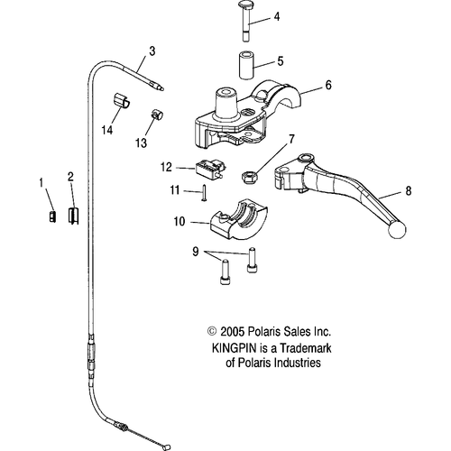 Steering, Clutch Lever Asm. - 2007 Victory Kingpin/Tour All Options - V07Cb26/Cd26 Schematic 4982 OEM Schematic