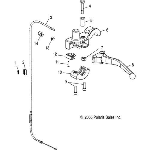 Steering, Clutch Lever Asm. - 2007 Victory Vegas/Vegas 8 Ball All Options - V07Ab26/Gb26 Schematic 5032 OEM Schematic