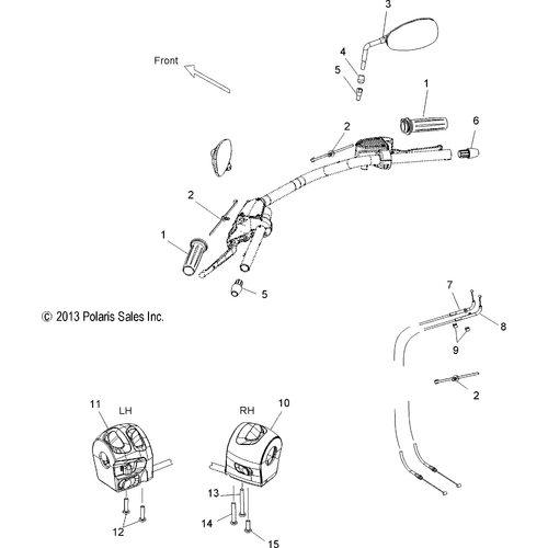 Steering, Controls And Mirrors - 2016 Victory Jackpot Intl Schematic 953 OEM Schematic