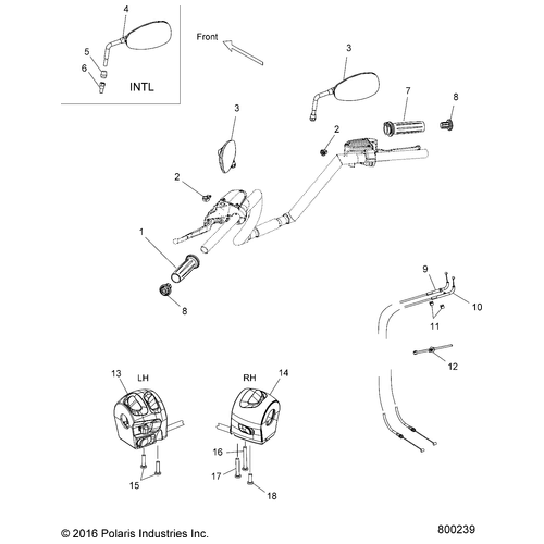 Steering, Controls And Mirrors - 2017 Victory High Ball All Options Schematic 234 OEM Schematic