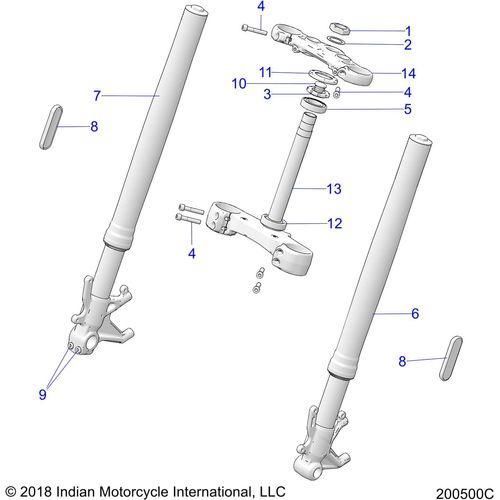 Steering, Front Forks - 2019 Indian Ftr 1200 Schematic-25777 OEM Schematic