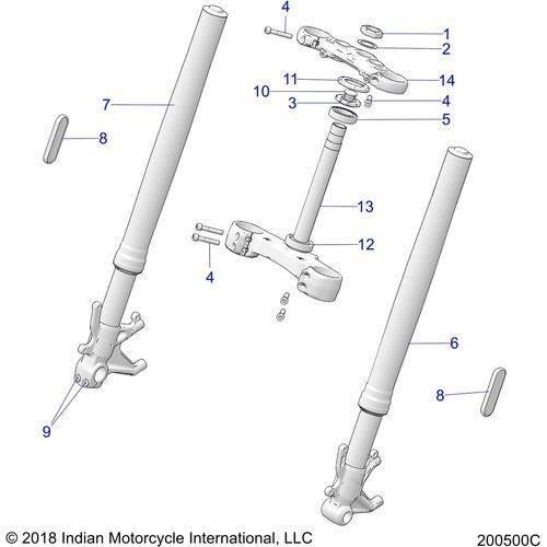 Steering, Front Forks - 2020 Indian Ftr 1200 Rally Schematic-24469 OEM Schematic