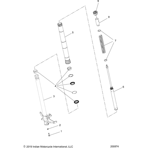 Steering, Front Forks Kits - 2019 Indian Ftr 1200 Schematic-25731 OEM Schematic