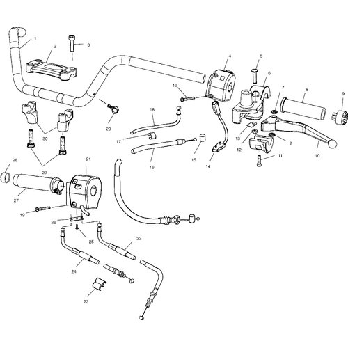 Steering, Handlebar - 1999 Victory Standard Cruiser - V99Cb15Laz Schematic 8662 OEM Schematic