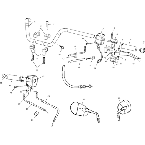 Steering, Handlebar - 2001 Victory Deluxe Cruiser - V01Cd15Li Schematic 6391 OEM Schematic