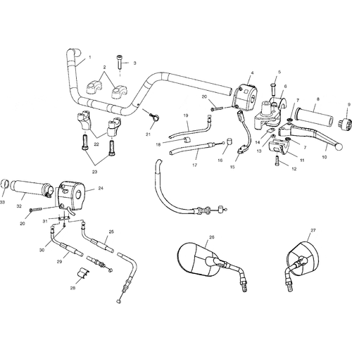 Steering, Handlebar - 2003 Victory Ca Classic Cruiser All Options - V03Cb16 Schematic 5701 OEM Schematic