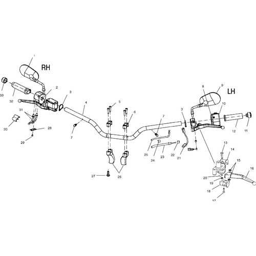Steering, Handlebar - 2003 Victory Ca Touring Cruiser All Options - V03Tb16 Schematic 5749 OEM Schematic