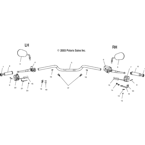 Steering, Handlebar - 2004 Victory Victory Vegas All Options - V04Gb16/Nc16 Schematic 5647 OEM Schematic