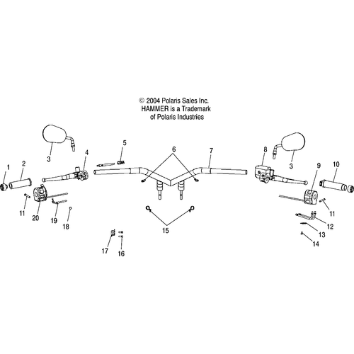 Steering, Handlebar - 2005 Victory Victory Hammer All Options - V05Hb26 Schematic 5441 OEM Schematic