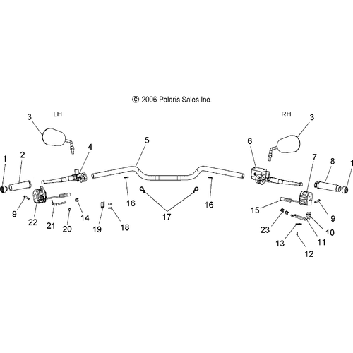 Steering, Handlebar - 2007 Victory Vegas/Vegas 8 Ball All Options - V07Ab26/Gb26 Schematic 5033 OEM Schematic