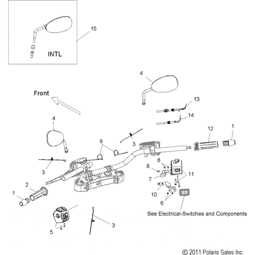 Steering, Handlebar Asm. And Controls - 2012 Victory Cross Roads All Options - V12Bw36/Ew36 Schematic 3121 OEM Schematic