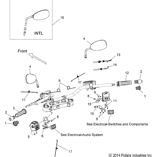Steering, Handlebar Asm. And Controls - 2015 Victory Cross Country/Touring All Options - V15Cw/Db/Dw/Tw36 Schematic 1405 OEM Schematic