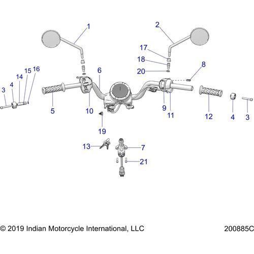 Steering, Handlebar Assembly - 2019 Indian Ftr 1200 Schematic-25739 OEM Schematic