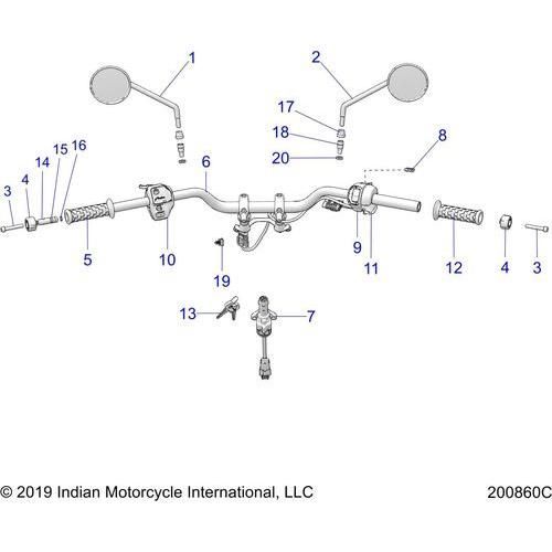 Steering, Handlebar Assembly - 2020 Indian Ftr 1200 Rally Schematic-24432 OEM Schematic