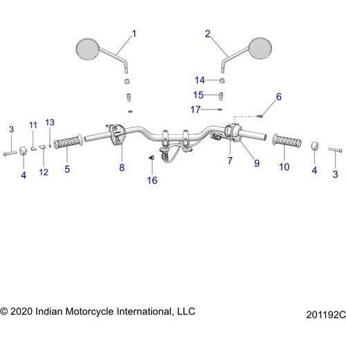 Steering, Handlebar Assembly - 2022 Indian Ftr 1200 Schematic-21269 OEM Schematic