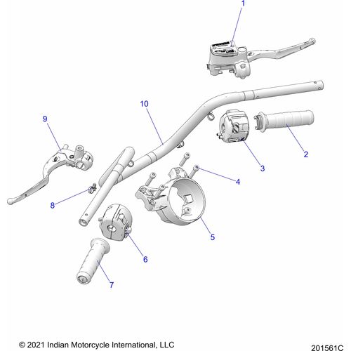 Steering, Handlebar Assembly All Options - 2022 Indian Scout Rogue Schematic-20515 OEM Schematic