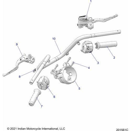 Steering, Handlebar Assembly All Options - 2022 Indian Scout Rogue Sixty Schematic-20455 OEM Schematic
