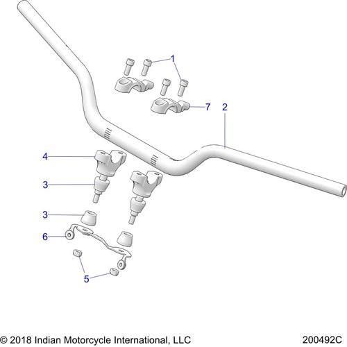 Steering, Handlebar Mntg - 2019 Indian Ftr 1200 Rally Le Schematic-25727 OEM Schematic