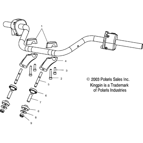 Steering, Handlebar Mounting - 2004 Victory Kingpin All Options - V04Cb16 Schematic 5594 OEM Schematic