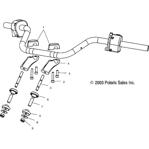 Steering, Handlebar Mounting - 2004 Victory Victory Vegas All Options - V04Gb16/Nc16 Schematic 5649 OEM Schematic