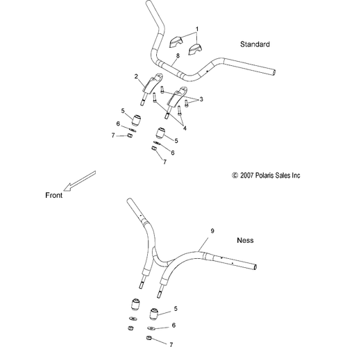 Steering, Handlebar Mounting - 2008 Victory Jackpot All Options - V08Bc26/Xb26 Schematic 4648 OEM Schematic
