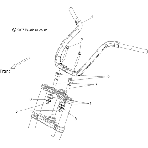 Steering, Handlebar Mounting - 2008 Victory Vision All Options - V08Sb36/Sd36 Schematic 4836 OEM Schematic