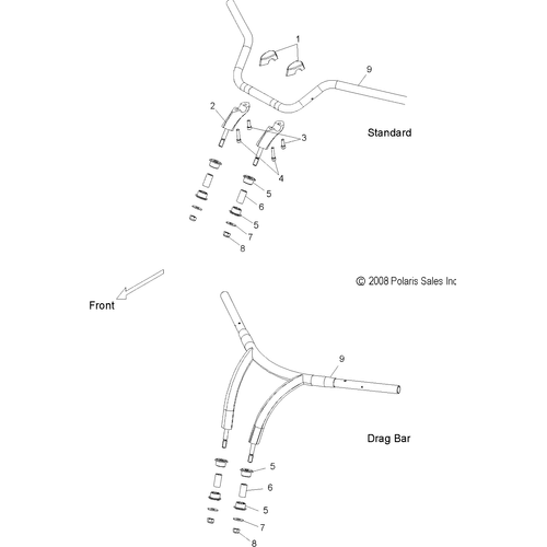 Steering, Handlebar Mounting - 2009 Victory Jackpot/Ness Jackpot All Options - V09Xb36/Xc36 Schematic 4339 OEM Schematic