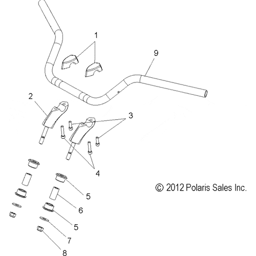 Steering, Handlebar Mounting - 2015 Victory Vegas 8-Ball - V15Ga36Na/Naa/Nac/Ea Schematic 1754 OEM Schematic