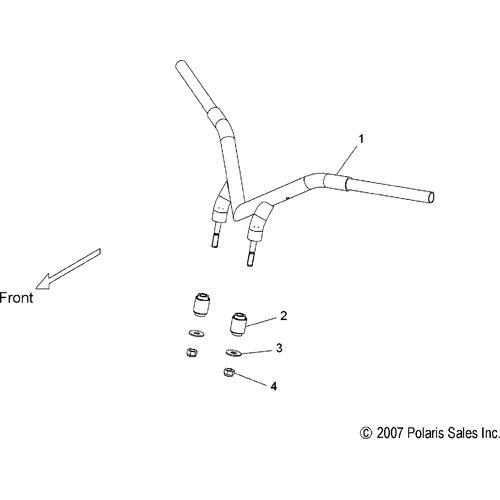 Steering, Handlebar Mounting, Dragbar - 2008 Victory Hammer All Options - V08Hb26/Hs26 Schematic 4591 OEM Schematic