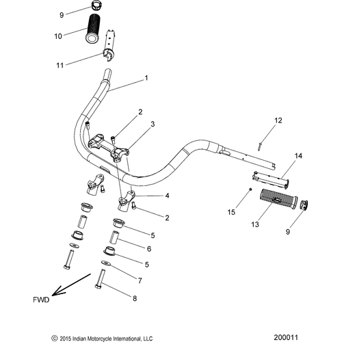 Steering, Handlebar Mounting & Grips All Options - 2016 Indian Springfield Schematic-27714 OEM Schematic