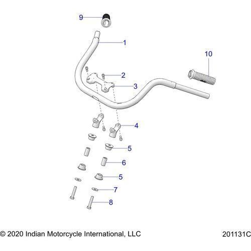 Steering, Handlebar Mounting & Grips All Options - 2021 Indian Springfield 116 Schematic-22391 OEM Schematic