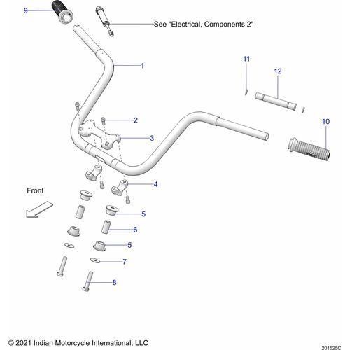 Steering, Handlebar Mounting & Grips All Options - 2022 Indian Challenger Elite Schematic-22108 OEM Schematic