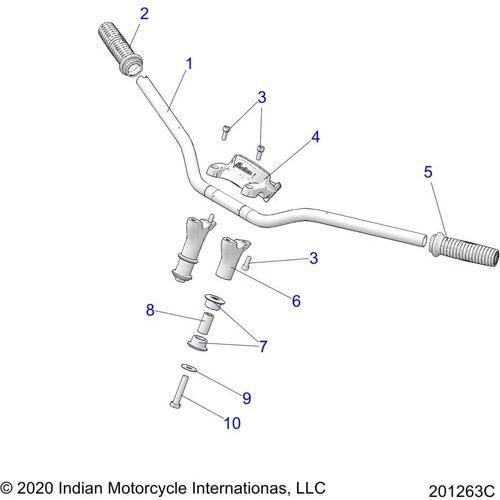 Steering, Handlebar Mounting & Grips All Options - 2022 Indian Chief 111 Schematic-21894 OEM Schematic