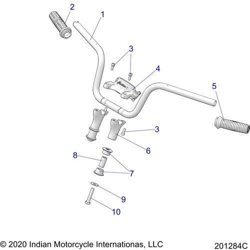 Steering, Handlebar Mounting & Grips All Options - 2022 Indian Chief Bobber 111 Schematic-21831 OEM Schematic