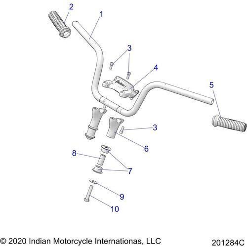 Steering, Handlebar Mounting & Grips All Options - 2022 Indian Chief Bobber Dark Horse 116 Schematic-21767 OEM Schematic