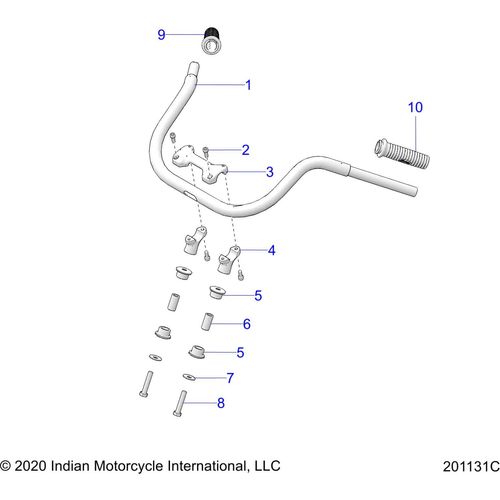 Steering, Handlebar Mounting & Grips All Options - 2022 Indian Springfield 111 Schematic-20338 OEM Schematic