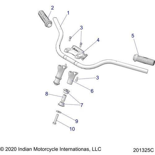 Steering, Handlebar Mounting & Grips All Options - 2022 Indian Super Chief Limited 116 Schematic-20061 OEM Schematic