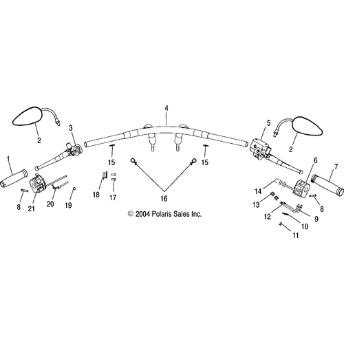 Steering, Handlebar (Nss) - 2005 Victory Victory Vegas All Options - V05Ab16/Ec16/Gb16 Schematic 5489 OEM Schematic