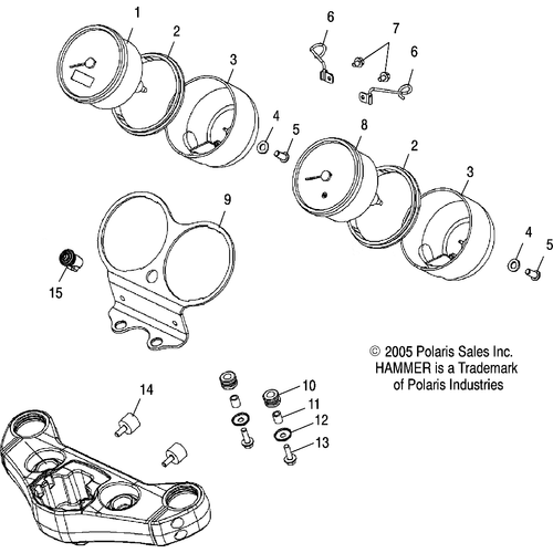 Steering, Speedometer - 2006 Victory Victory Hammer All Options - V06Hb26 Schematic 5237 OEM Schematic