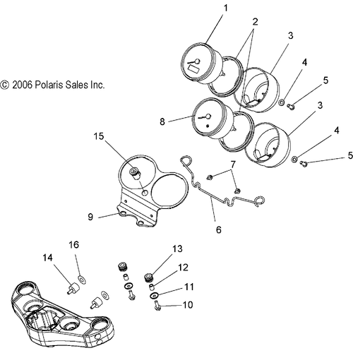 Steering, Speedometer - 2007 Victory Hammer All Options - V07Hb26/Hs26 Schematic 4884 OEM Schematic
