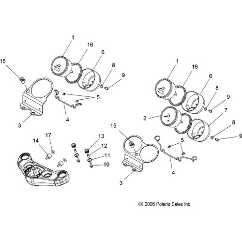Steering, Speedometer - 2007 Victory Kingpin/Tour All Options - V07Cb26/Cd26 Schematic 4985 OEM Schematic