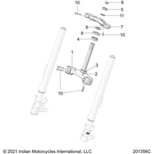 Steering, Upper And Lower Clamps - 2022 Indian Ftr 1200 Carbon Schematic-21209 OEM Schematic
