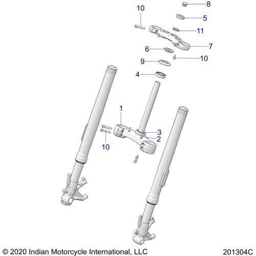 Steering, Upper And Lower Clamps - 2022 Indian Ftr 1200 Schematic-21271 OEM Schematic