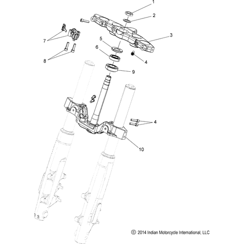 Steering, Upper And Lower Clamps All Options - 2015 Indian Chieftain/Roadmaster Schematic-28176 OEM Schematic