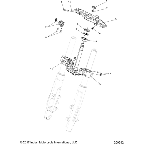 Steering, Upper And Lower Clamps All Options - 2019 Indian Chieftain/Chieftain Limited Schematic-25854 OEM Schematic