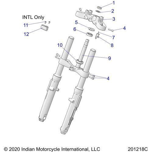 Steering, Upper And Lower Clamps All Options - 2021 Indian Scout Bobber Sixty Schematic-22640 OEM Schematic