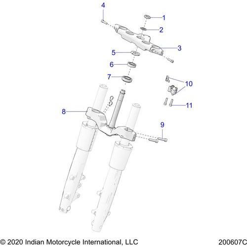Steering, Upper And Lower Clamps All Options - 2021 Indian Springfield 111 Schematic-22462 OEM Schematic