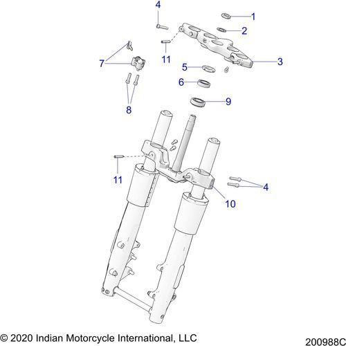 Steering, Upper And Lower Clamps All Options - 2022 Indian Chieftain Premium Schematic-21497 OEM Schematic